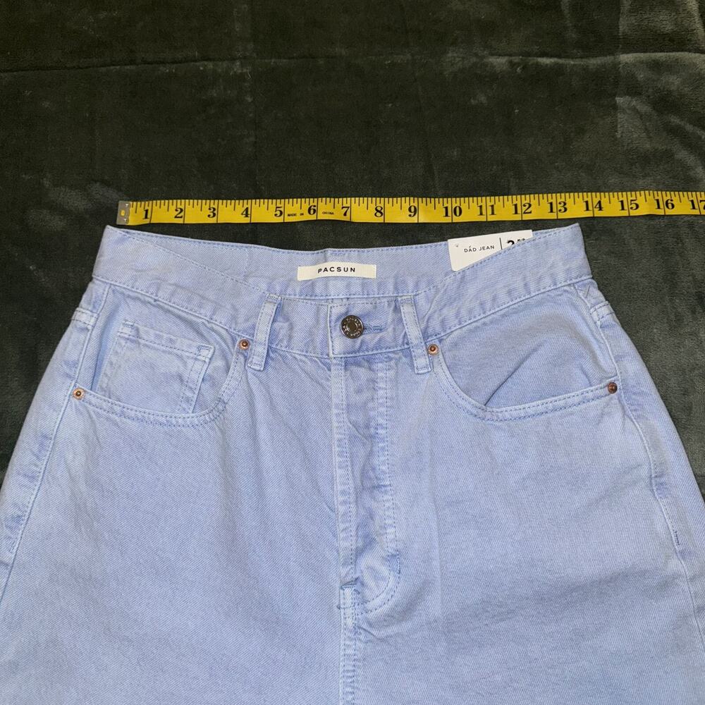 PacSun Dad Jeans Women's 27 Light Blue Denim 100% Cotton High-Rise Straight NWT - Picture 7 of 12